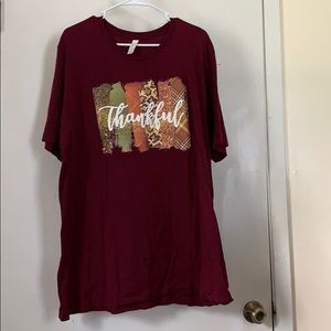 Thankful (Autumnal) Tee (Burgundy)